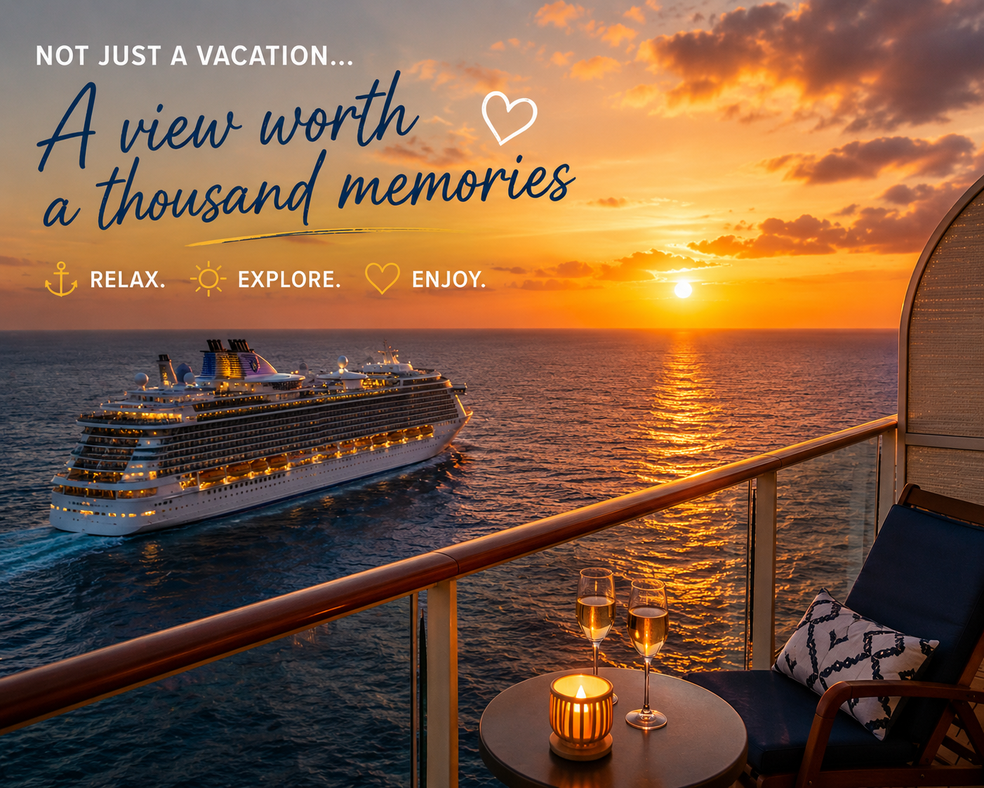 group and family cruise vacation Caribbean sunset cruise ship ocean view planning 2026