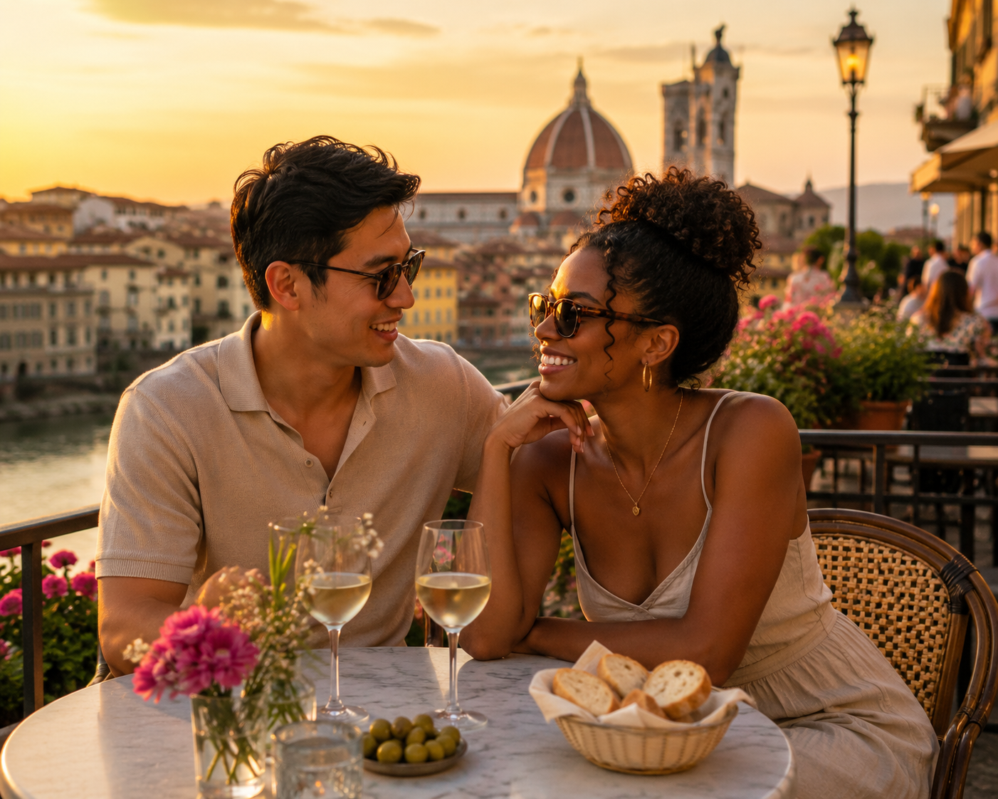 Italy travel guide 2026 café terrace sunset couple Amalfi Coast perfect trip experience
