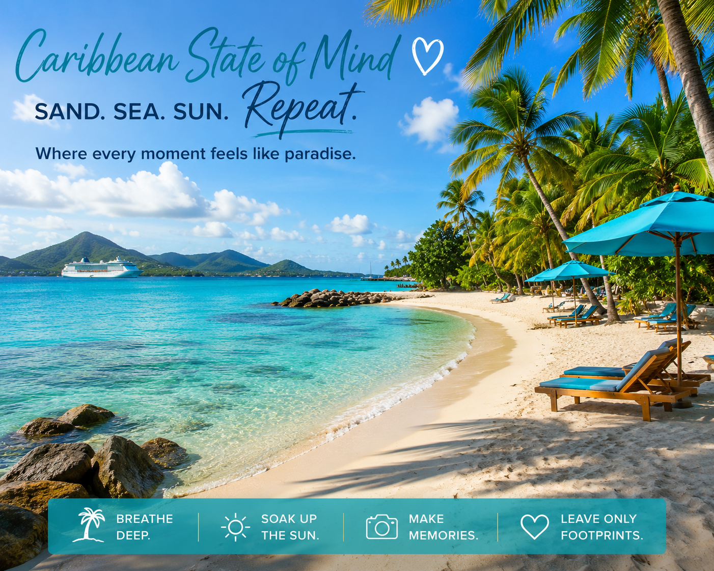 most searched travel destinations 2026 Caribbean beach turquoise water vacation cruise island