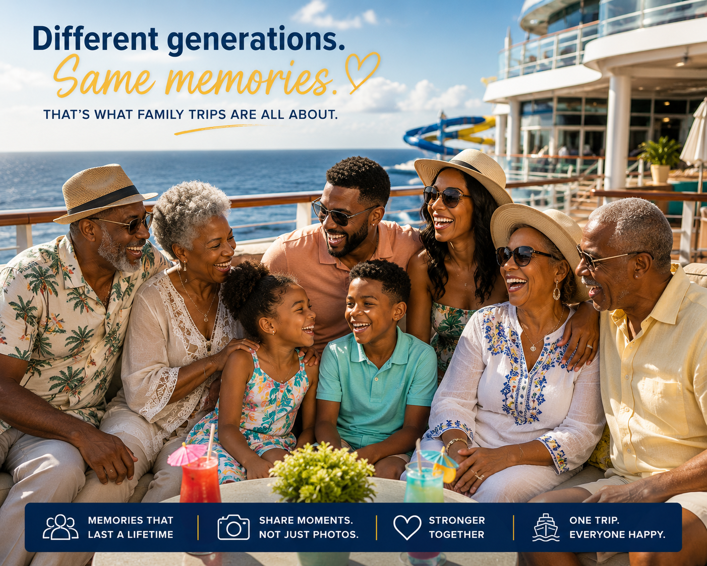 group and family cruise vacation multigenerational family grandparents kids cruise ship 2026