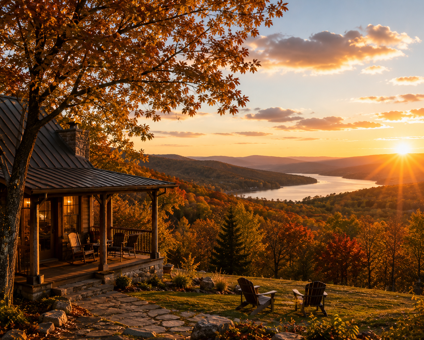 Thanksgiving vacation ideas 2026 cozy cabin mountain fall vineyard couple retreat November