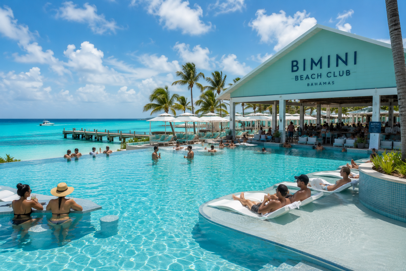 Virgin Voyages Beach Club Bimini November 2026 private beach pool party Bahamas exclusive