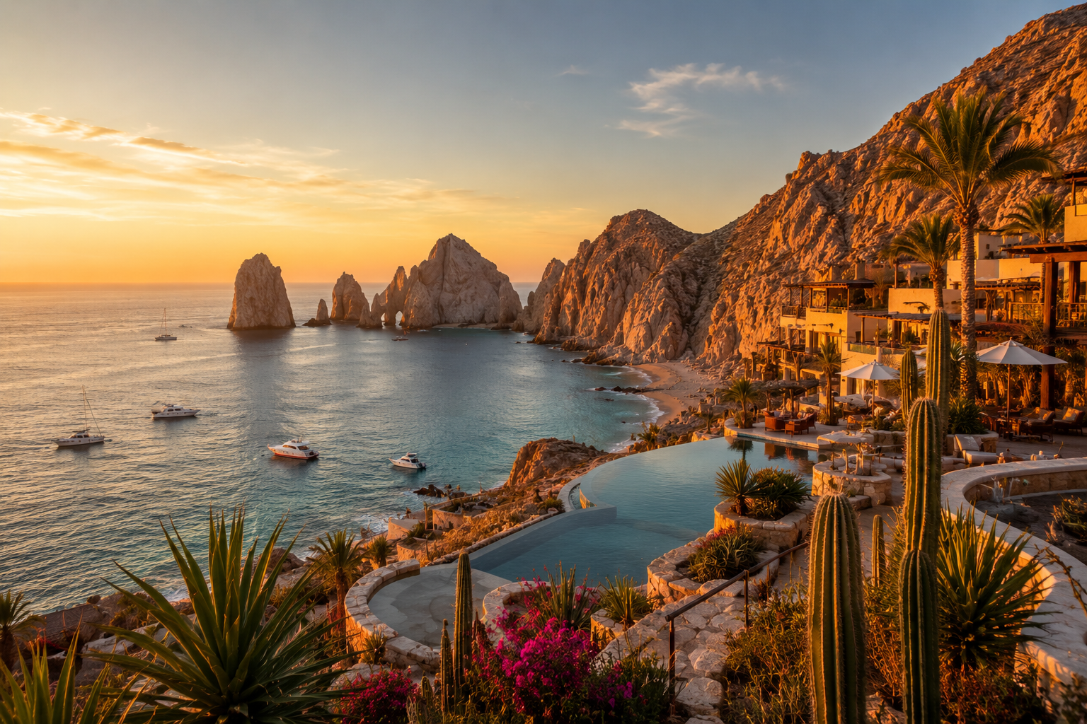best adults-only all-inclusive resorts Mexico Los Cabos dramatic ocean view desert Pacific coast resort 2026