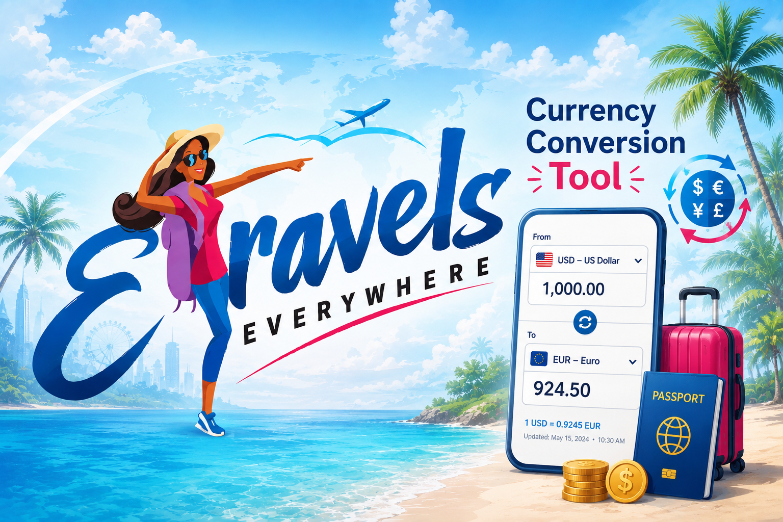 Travel currency converter - live exchange rates for international travel planning